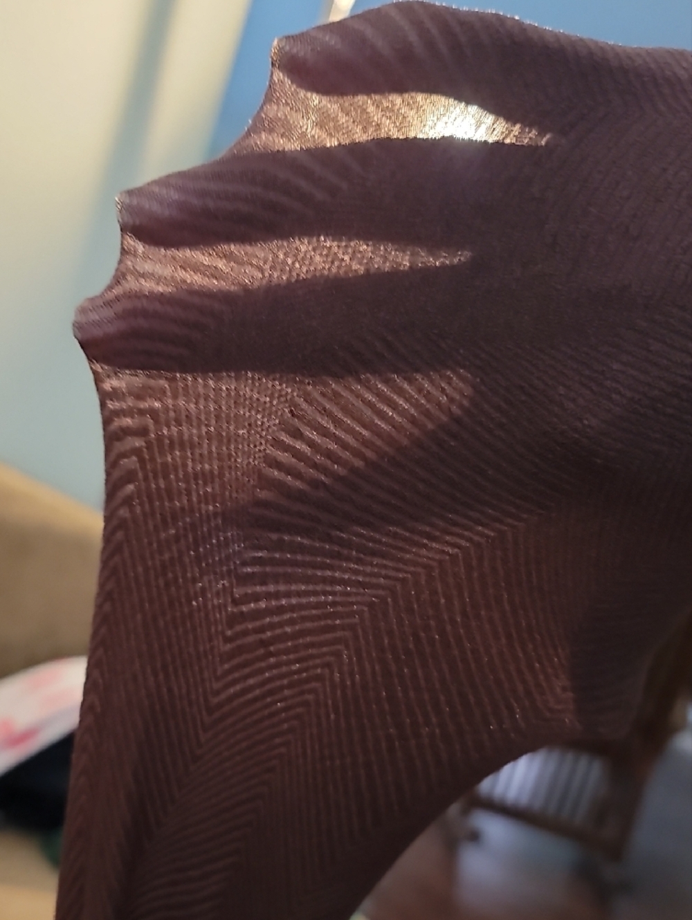 Wolford Sheer-Opaque Chevron/Zigzag Design Tights/ Pantyhose